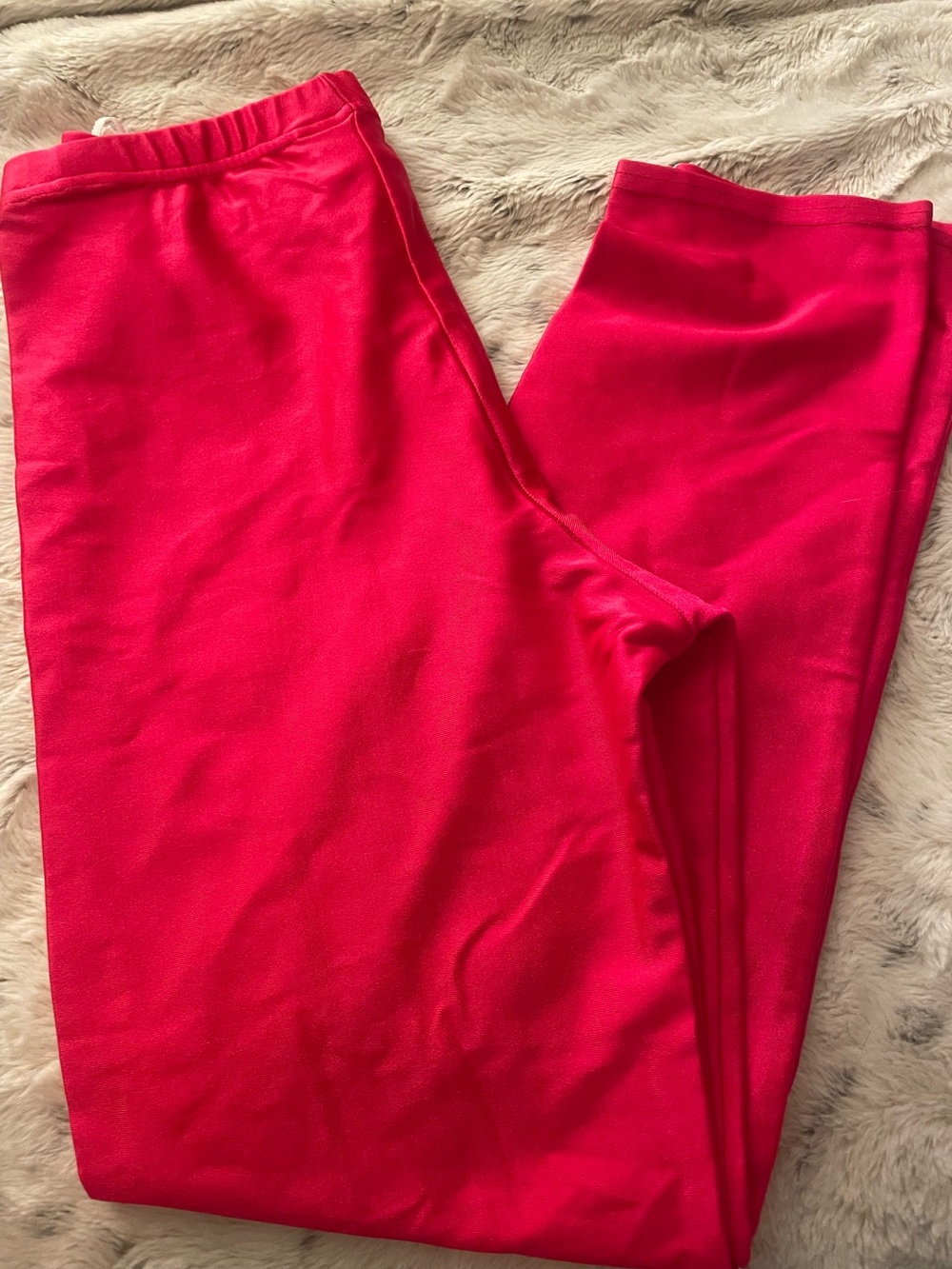 Vintage 80’s neon pink orange shiny thick spandex leggings pants large cheetah